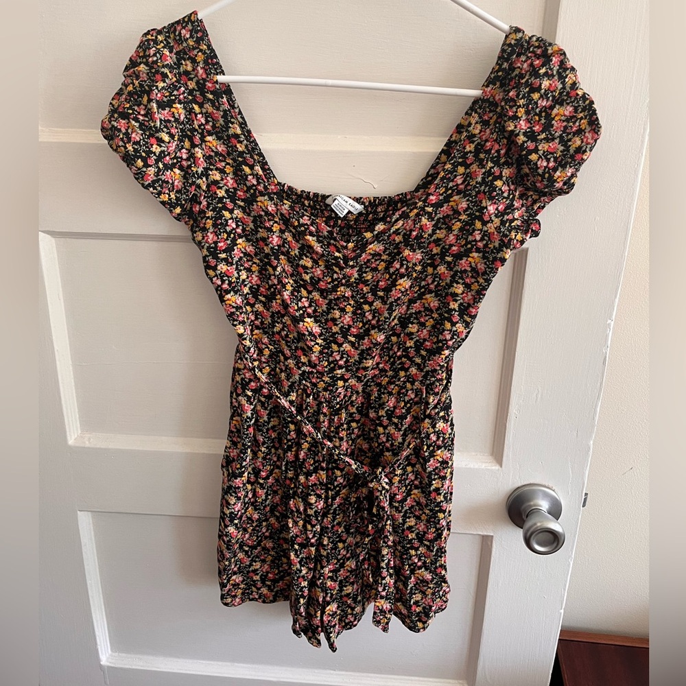 Small Black Floral AE Romper